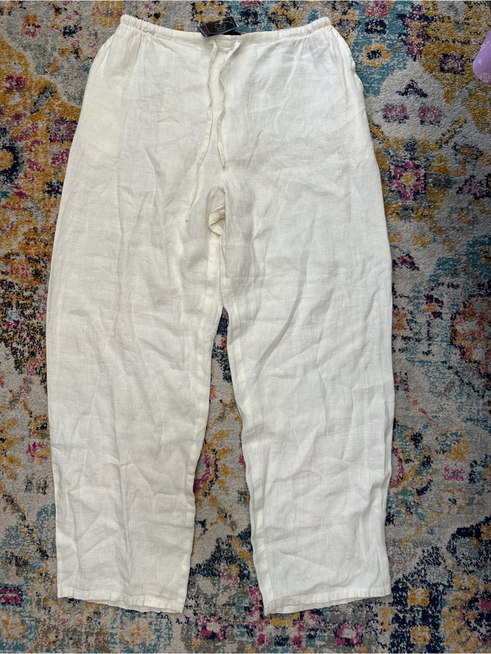 Vintage Two Star Dog Y2K Linen Pants Womens L White Drawstring NWT